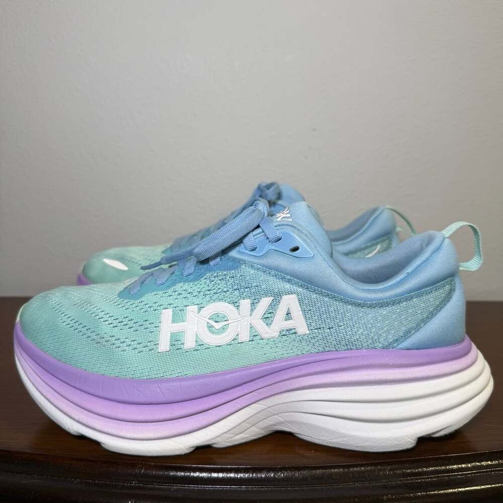 Hoka One One Women's Bondi 8 Running Shoes Airy Blue Sunlit Ocean Size 7.5B